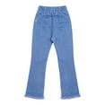 thumbnail image 4 of CHICTRY Kids Girls Casual Denim Pants Flared Jeans Juniors Ripped Ruffled Bell Bottoms Long Pants Type C 110/XL, 4 of 7