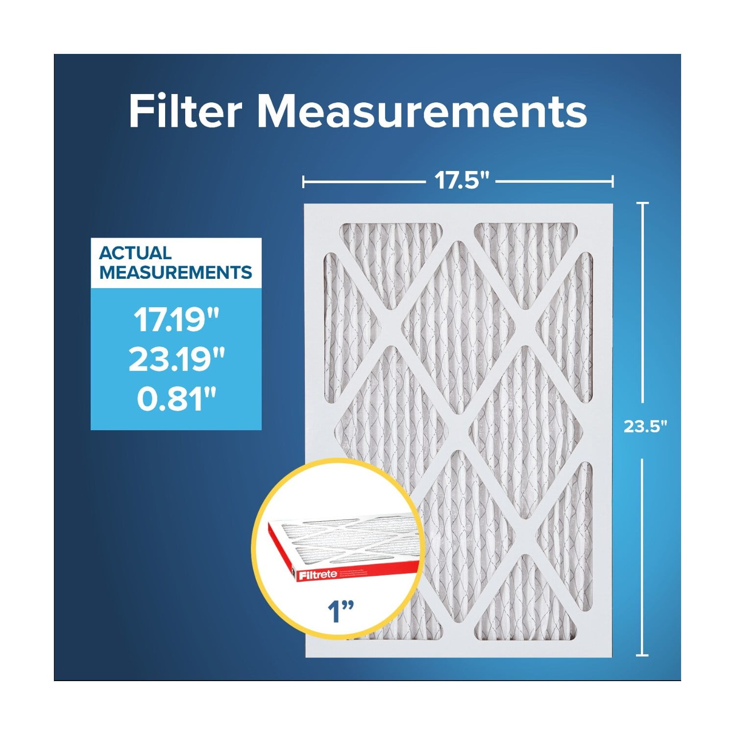 Filtrete 17.5x23.5x1 HVAC Furnace Air Filter, MPR 1000 MERV 11, Allergen Defense, 4 Pack