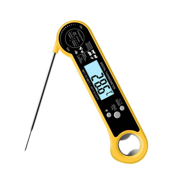 Termómetro digital, herramientas de cocina, termómetro eléctrico para alimentos, termómetro para carne, sonda plegable con función de calibración para barbacoa, termómetros de cocina de -50 a 300 °C.