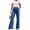 Dark Blue, variant on Crushed Velvet Pants High Waisted Comfy Soft Stretch Lightweight Yoga Pant Loungewear Bell Bottom Fall Winter Flare Pants 2XL