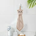 thumbnail image 5 of TUTUnaumb Cute Cat Hand Towels for Kids Women, Bathroom Towels with Hanging Loop, Hand Drying Towel Cat Print Animals, Microfiber Soft and Fluffy, Absorbent Hand Towel for Kitchen Bathroom-Beige, 5 of 6