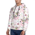 thumbnail image 3 of Uemuo Flamingo And Flowers Pattern Men's Hoodie - Casual Pullover Hoodie with Kangaroo Pocket, Stylish Hooded Sweatshirt for Everyday Wear-Medium, 3 of 7