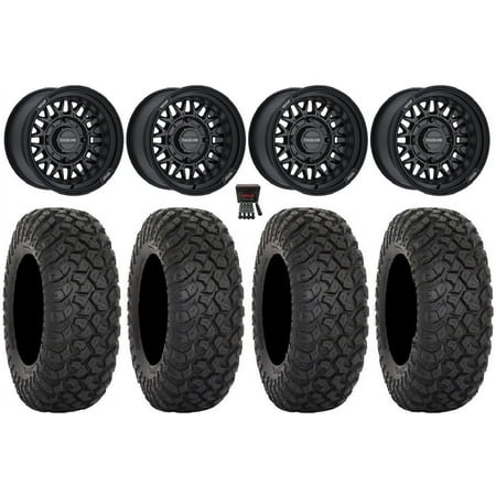 Raceline Omega 15 Wheels Satin Black 35 RT320 Tires Polaris RZR XP 1000 / PRO XP / Ranger XP 900/1000