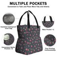 thumbnail image 3 of Pioneer Flower Floral Print Pattern Drawstring Lunch Bag Women - Drawstring Lunch Bag Insulated for Work Office - Stain-Resistant Large Lunchbags for Women with Multi-Pockets, 3 of 6