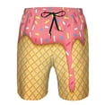 thumbnail image 4 of Kll Pink Ice Cream Men'S Casual Summer Beach Shorts Hawaiian Shorts With Pockets-X-Large, 4 of 9