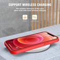 thumbnail image 6 of Compatible with iPhone 12 Case Full Body Clear Design with Built-in Screen Protector Shockproof Anti-Scratch Rugged Phone Case 360 Protective Cover for iPhone 12 6.1 inch, Red, 6 of 16