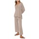 thumbnail image 2 of Puntoco Conjunto de 2 piezas para mujer, ropa de descanso de gran tamaño, conjunto holgado y holgado, conjunto de chándal de otoño 2023, conjuntos de salón a juego Puntoco Puntoco-6008, 2 of 7