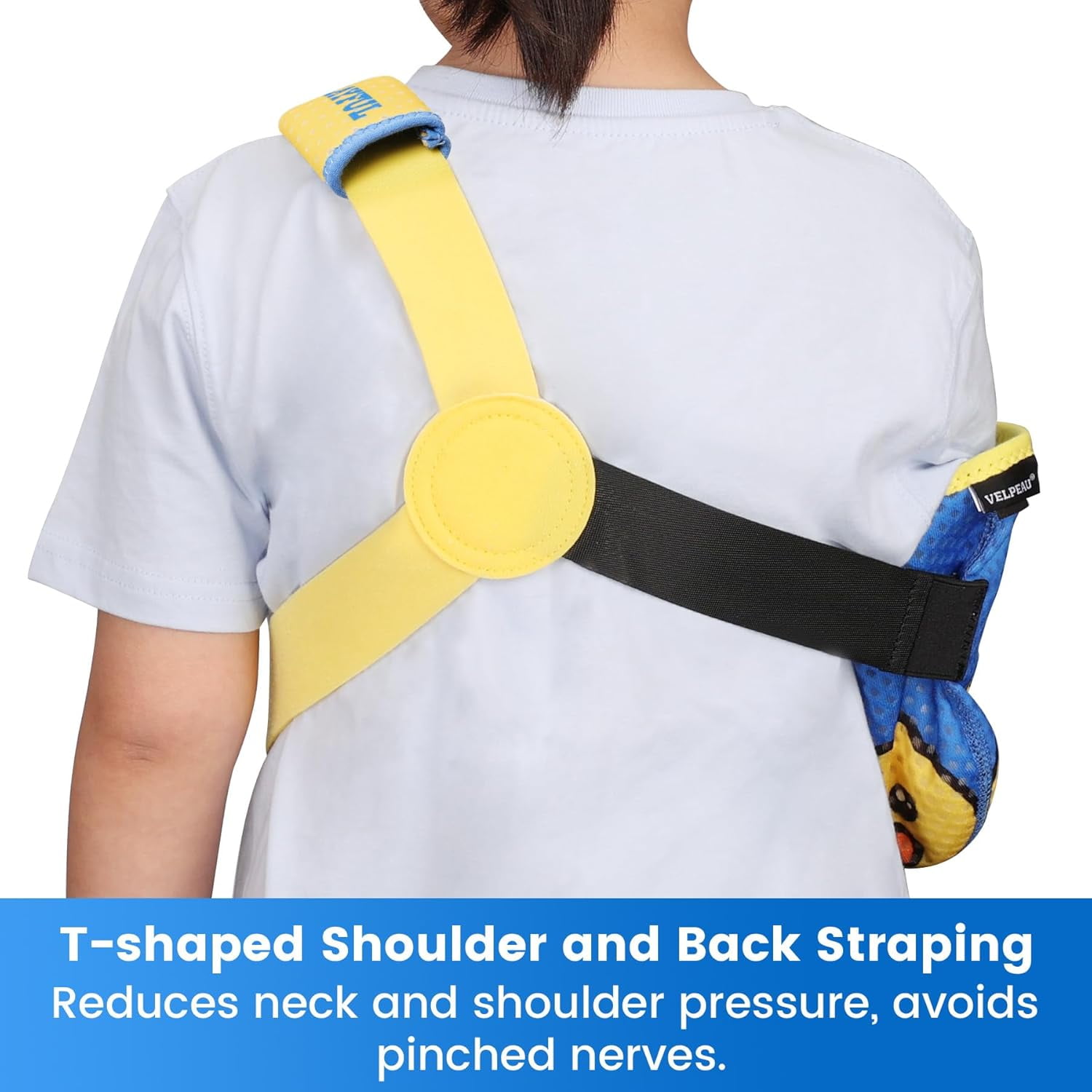 Velpeau Arm Sling Shoulder Injury Brace for Kids,Support Brace for Kids Arm,Wrist, Elbow,Clavicle Fracture Post-Surgery,Rotator Cuff Injury(Left, XS: Bust 22.5"-26")