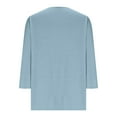 thumbnail image 4 of BVOFAR 3/4 Length Sleeve Shirts for Women Fashion Scalloped V Neck Loose Tunic Tops Fall Lightweight Solid Going Out Blouse, 4 of 6