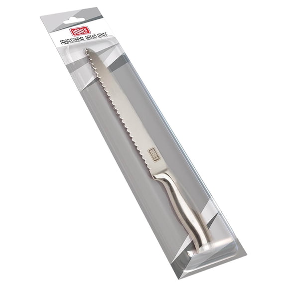 Serrated Bread Knife - Professional Stainless Steel Carving Blade and Cake Slicer 8 Inch Sheath Edge Loaf Cutter for Residential and Commercial Use by Venoly
