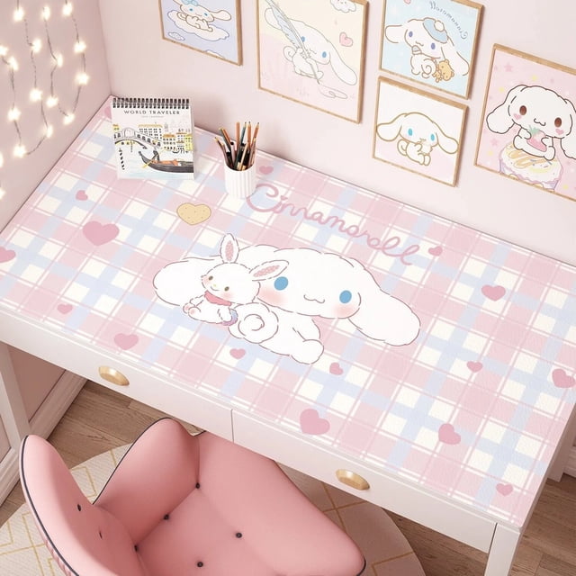 Alfombrilla de ratón grande Kawaii Sanrio Cinnamonroll, alfombrilla de silicona impermeable, alfombrilla de escritorio