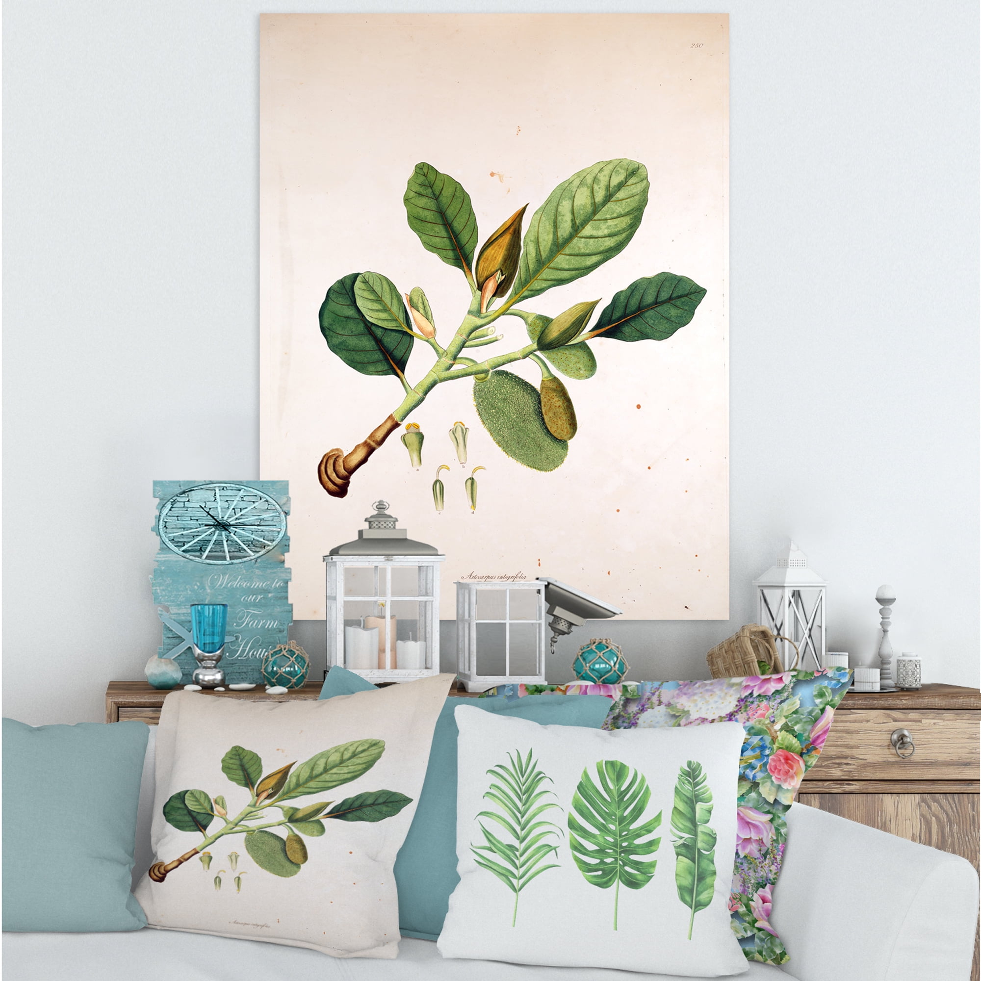 Designart ' Ancient London Plants I ' Farmhouse Canvas Wall Art Print