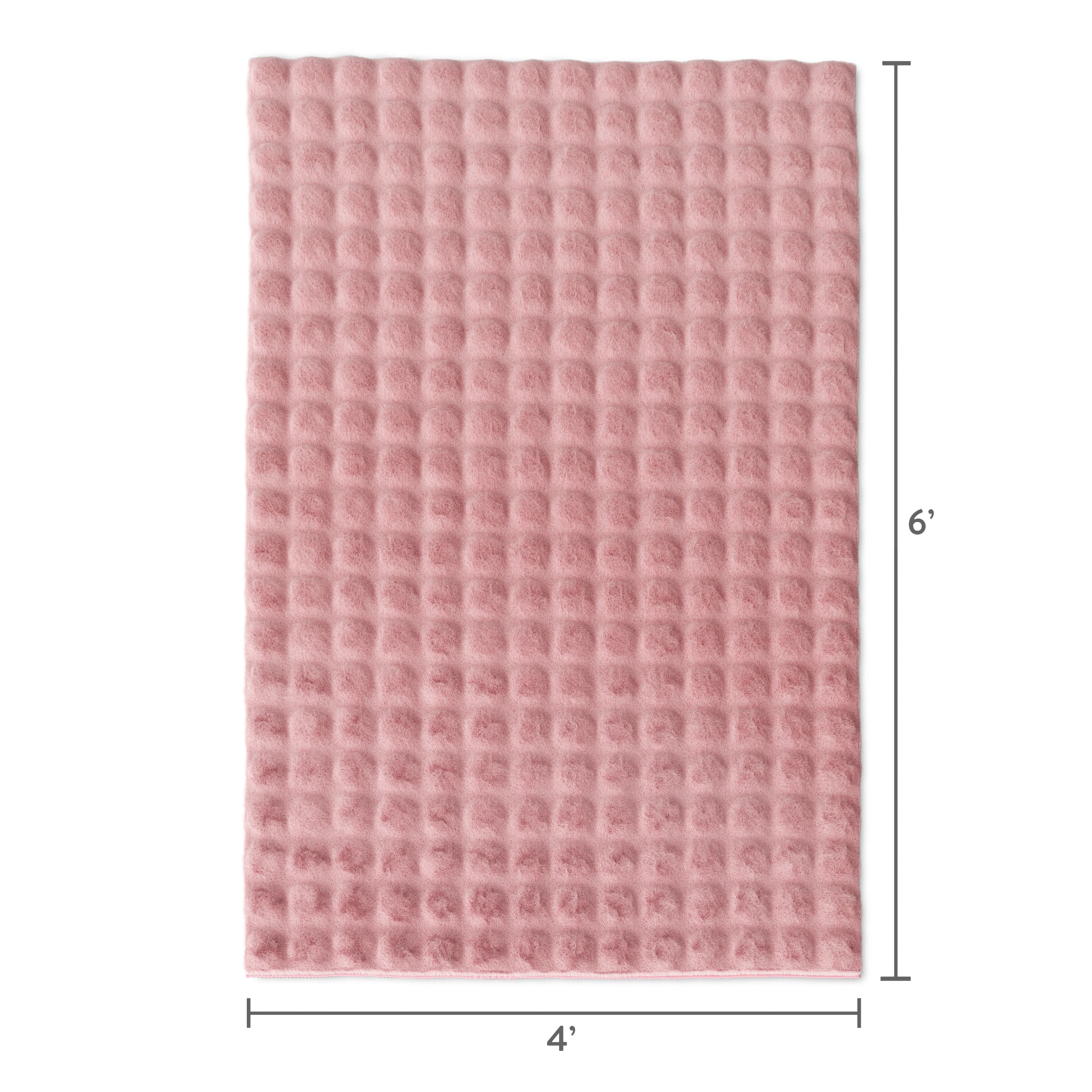 Mainstays Kids Bubble Fur Area Rug, Light Pink, 4 ft x 6 ft