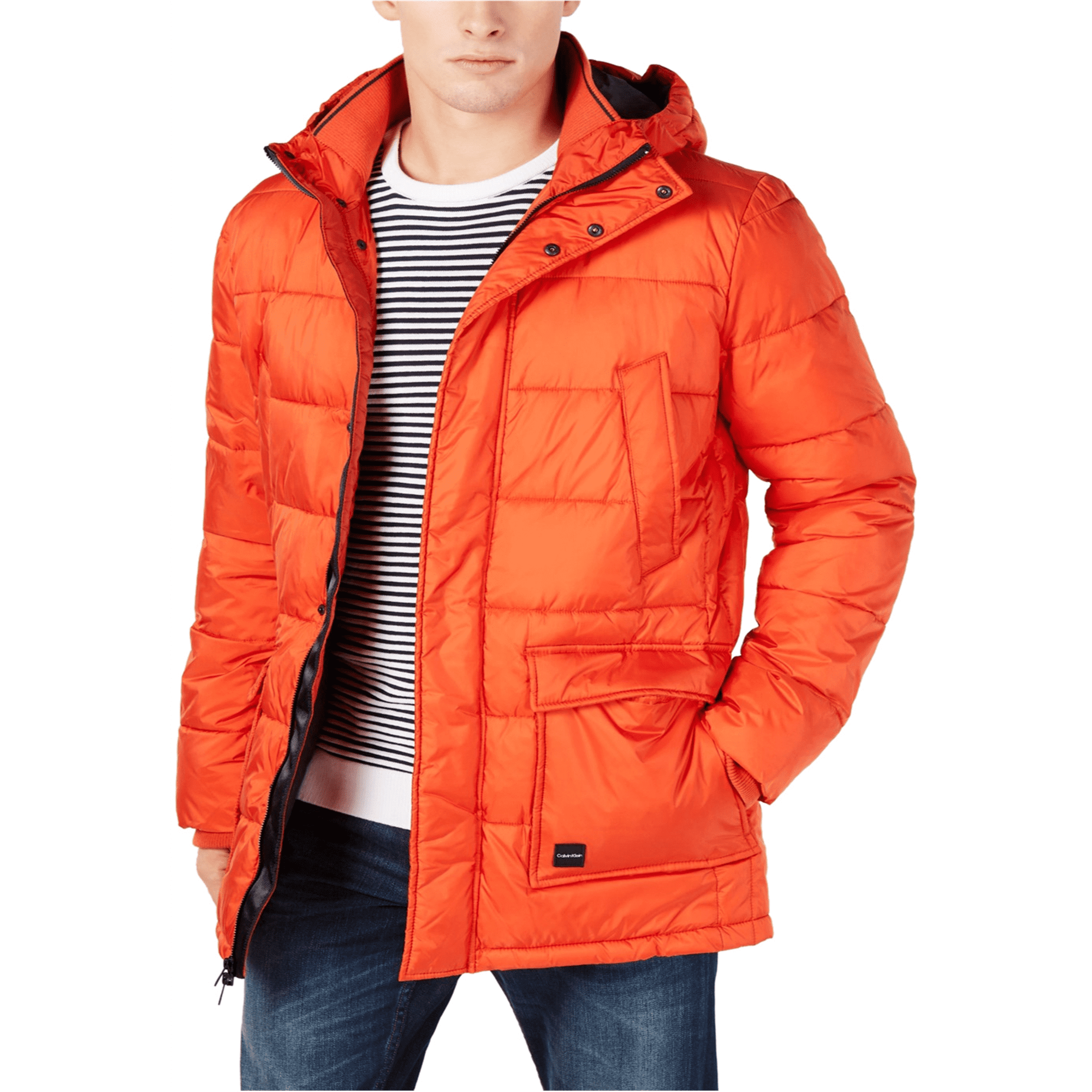 Schots Spit Gouverneur Calvin Klein Mens Winter Hooded Puffer Jacket, Orange, X-Small - Walmart.com