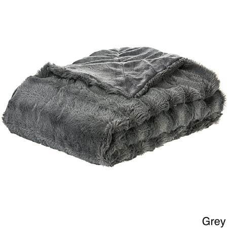 Cheer Collection Faux Fur to Microplush Reversible Throw