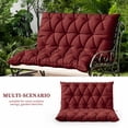 thumbnail image 2 of Snubbull Swing Replacement Cushion, Outside Bench Cushion with Backrest, 1-2 Seater Cushion with 6 Ties for Outdoor Furniture, 47 x 40 x 5 inches Porch SwingCushion Garden Bench, Burgundy, 2 of 7