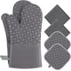 thumbnail image 1 of Guantes para Cocina, Guantes para Horno y Agarraderas para Cocina Resistentes al Calor, Guantes y Agarradores Extralargos con Superficie de Silicona Antideslizante para Cocinar hasta 500℉/260℃, 1 of 5