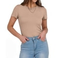 thumbnail image 4 of Fantaslook Slim Fit Tops for Women Short Sleeve Crew Neck Shirts Stretch Basic Casual T Shirts, 4 of 7