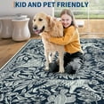 thumbnail image 6 of Garvee 2'x6' Print Runner Rug, Modern Washable Living Room Rug, Non Slip Non-Shedding Botanical Floor Carpet, Soft Stain Resistant Indoor Rug for Bedroom Hallway Kitchen,Blue, 6 of 8