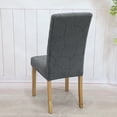 thumbnail image 3 of Serbasic Stretch Jacquard Dining Chair Covers 1 Pack, Large Leaf Patterned Parsons Chair Covers, Removable Washable Dining Room Chair Protector Slipcovers for Kitchen, Party, Home Decor, Gray, 3 of 7