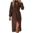 thumbnail image 1 of Birdeem Robe Longue à Manches Longues pour Femmes Mode Loisirs Imprimé Cardigan Taille Haute Robe à Manches Longues Col en V Robe à Manches Longues pour Femmes, 1 of 3