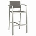 thumbnail image 3 of Modway Shore 30" Aluminum & Wood Patio Bar Stool in Silver and Gray (Set of 2), 3 of 6