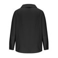 thumbnail image 5 of ZCFZJW Mens Casual Button V Neck Henley Shirts Big and Tall Regular Fit Solid Color Long Sleeve Cotton and Linen T-Shirts Lapel Collar Pullover Tops Black XL, 5 of 6