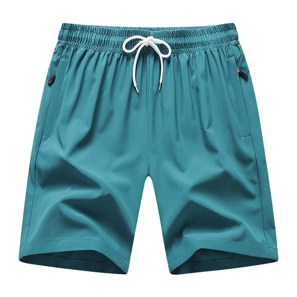 hoksml Men's Workout Shorts Solid Color Elastic Waist Drawstring Zipped Pocket Outdoor Sports Basketball Shorts Versatile Casual Five Quarter Pants Lightweight Loose Tennis Ball Shorts 2025 Clearance