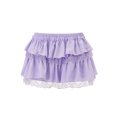 thumbnail image 3 of Women Lace Ruffle Bloomer Skirt Frill Tiered Short Skater Skirts Flowy A Line Mini Underskirt, 3 of 7
