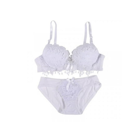 

Women Push Up Bra Lace Underwear Set Underwire Brassiere Outfit