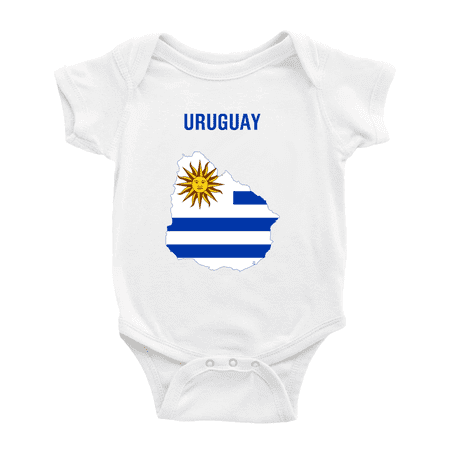 

Uruguay Map Flag Cute Baby Rompers Bodysuit (White 0-3 Months)