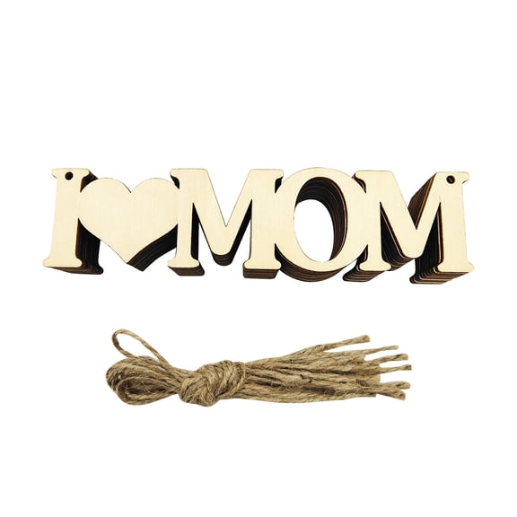 10Pcs Best MOM Unfinished Wood Crafts, Mothers Day Crafts for Kids Painting, Wood Cutouts to Paint, Wooden Letters Ornaments for Mother's Day Gifts,Mom's Birthday Party Classroom DIY Tags