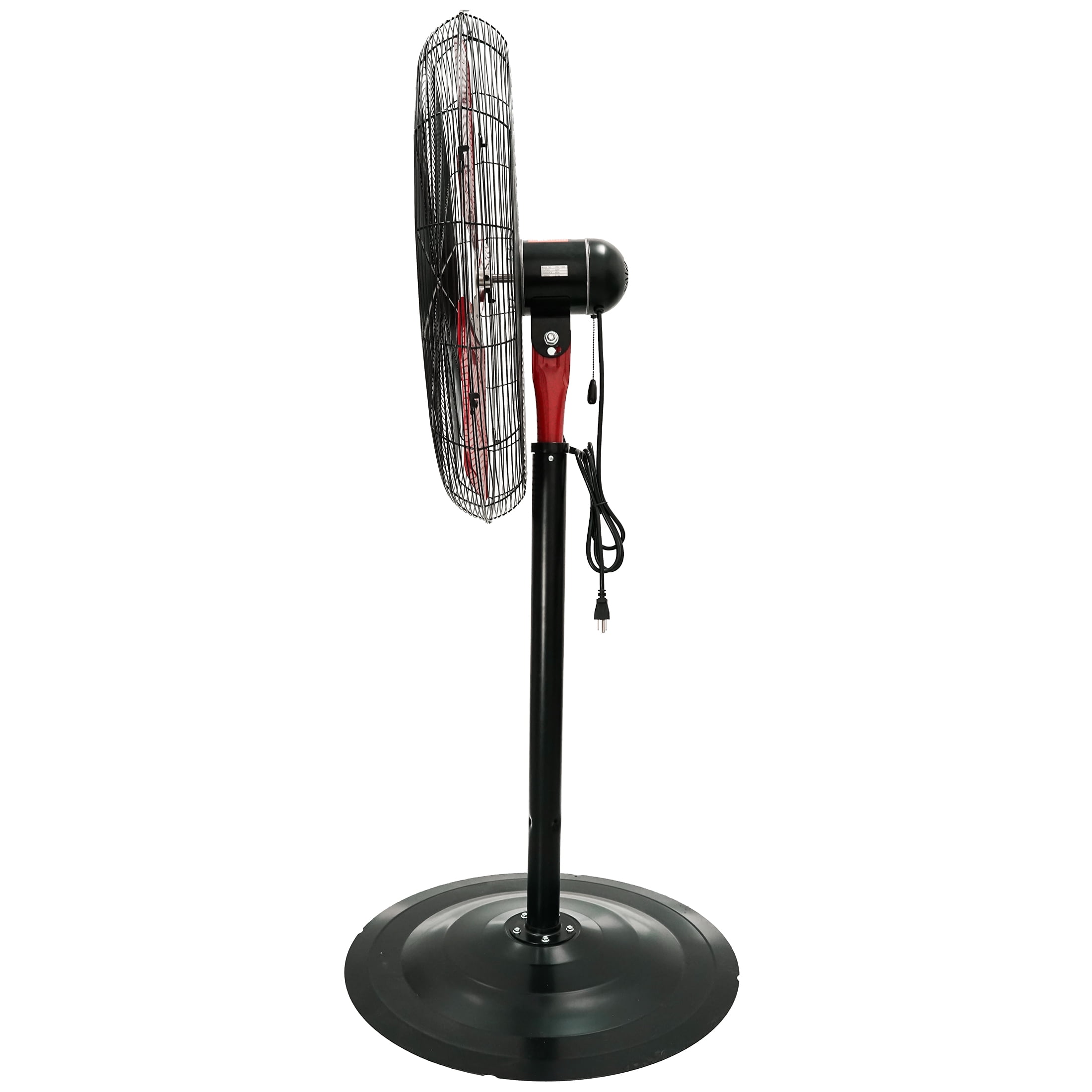 Hyper Tough 30" 3-Speed Commercial & Industrial High Velocity Adjustable Height Red & Black Pedestal Fan