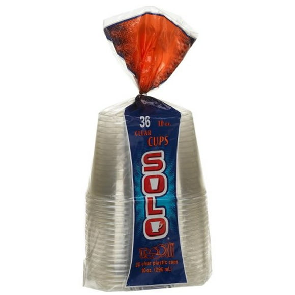 Solo Clear Plastic Cups, 10-Ounce, 36-Count Package