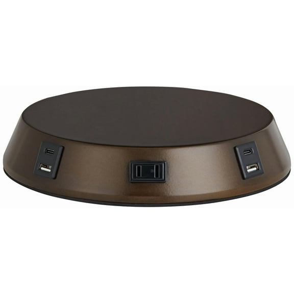 360 Lighting Modern Workstation Table Lamp Base with USB and AC Power Outlet Universal Charging Bronze Touch On Off Living Room