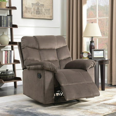 - Belleze Microfiber Contemporary Full Recliner Lounger High Back Extra Padded Overstuffed Armrest Backrest Chair, Brown