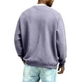 thumbnail image 5 of Lumtrix Men's V Neck Sweatshirt Casual Long Sleeve Waffle Sweatshirts Fashion Pullover Shirts Light Purple M, 5 of 7
