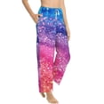 thumbnail image 6 of Salouo Rainbow Glitter Cute Print Women's Pajama Pants Casual Loose Sweatpants PJs Flowy Pants Drawstring Palazzo for Women Wide Leg Pants Lounge Pajama -X-Large, 6 of 8