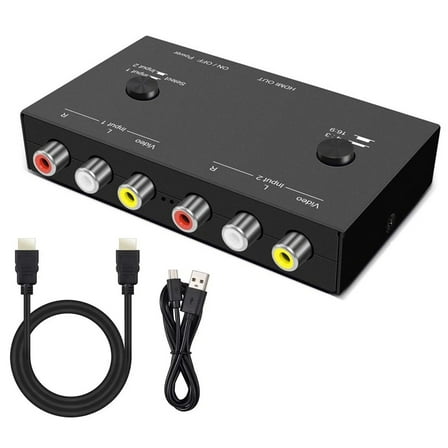 RAPOBRIX 2-Port AV to HDMI Converter - Dual RCA 1080P Output for HDTV