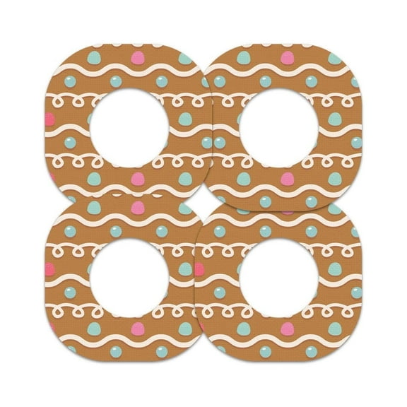 Peelz Gingerbread Patch Tape Designed for The DEXCOM G7 and Stelo Waterproof & Sweatproof Adhesive for 15 Days, Pre-Cut Adhesive Medical Tape, Continuous Glucose Monitor Sensor Cover