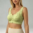 thumbnail image 5 of SAZBJOJN Bralettes for Women Soft Stretchy Daily Wear Push Up Bra Breathable Comfort Wireless Printed Bras for Women Light Support Full Coverage No Underwire Bra Size 34 Green, 5 of 5