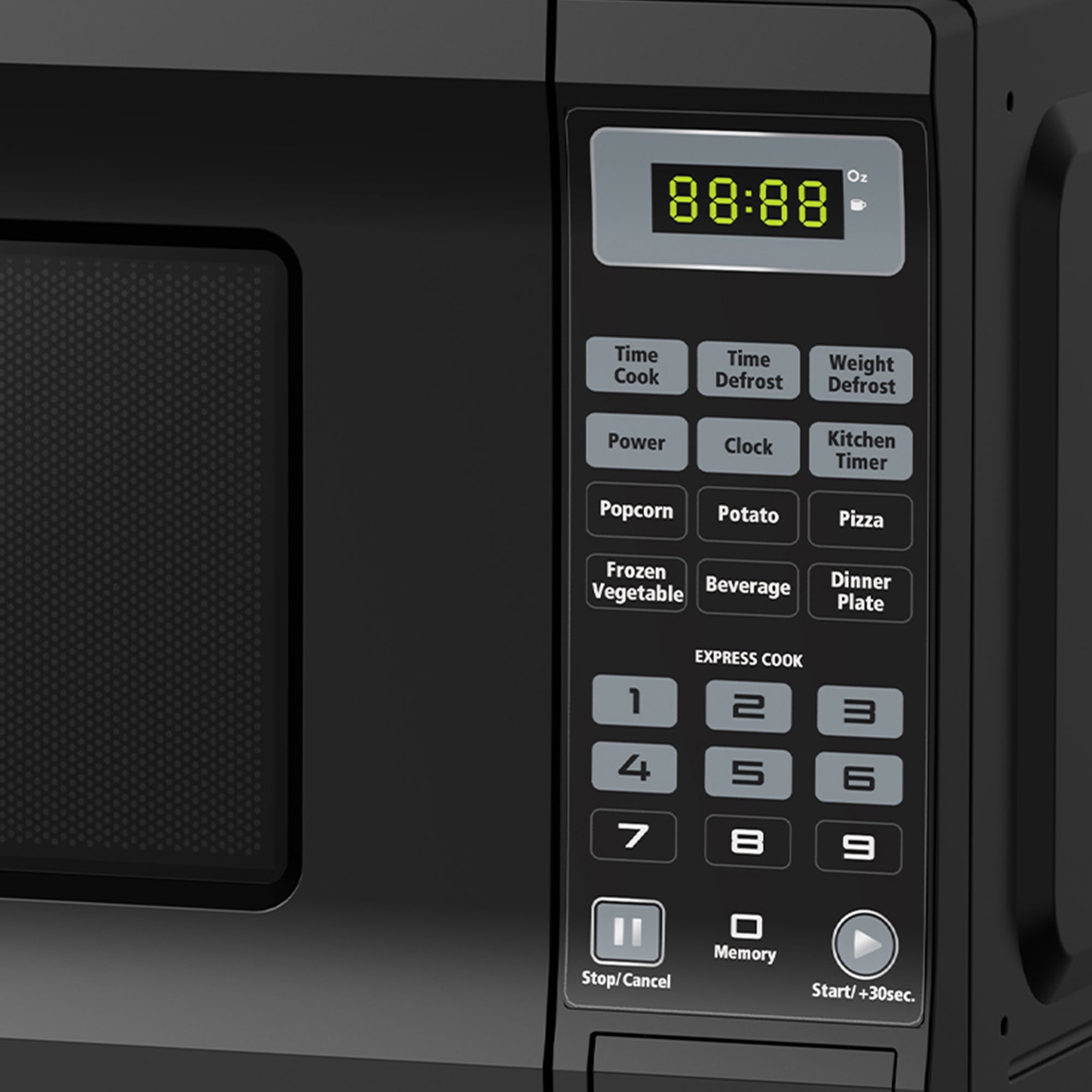 Black+Decker 0.9-Cubic Foot Pull Handle Microwave in Black - 9273762
