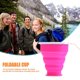 thumbnail image 4 of Botella de agua de silicona para viajes de camping, taza plegable portátil (rosa roja) Likrtyny Para estrenar, 4 of 9