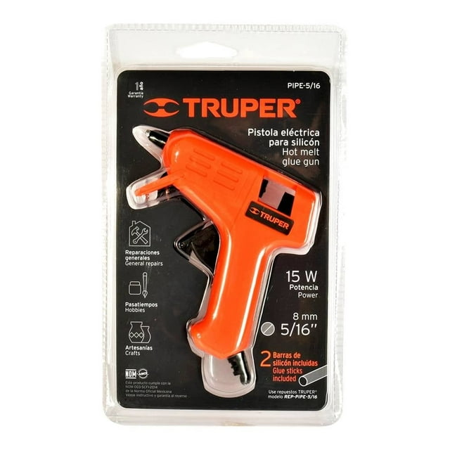 Pistola Eléctrica para Silicón Truper Anaranjado 3 Piezas