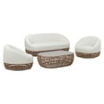thumbnail image 2 of Jennifer Taylor Home Willow 4pc Upholstered Woven Patio Deep Seating Conversation Set, Golden Brown Wicker, Wheat Beige Axroma Olefin, 2 of 8