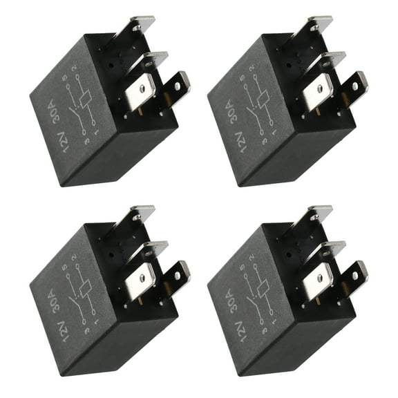 Unique Bargains 4Pcs DC 12V 30A SPDT Universal Automotive Relay Car Fuse Relay Switch Power 4 Pin