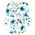 thumbnail image 5 of Fall !The Cozy Rose 3/4 Sleeve Shirts for Women Plus Size On Women's Printed Round Neck Three Quarter Sleeve 3/4 Sleeve T-Shirt Loose Multicolor S, 5 of 5