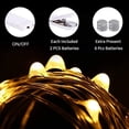 thumbnail image 2 of Cadena de luces alimentadas por batería (paquete de 8) 2M 20 luces LED de cadena Alambre de cobre resistente al agua, (blanco cálido, viene con 6 baterías de repuesto) oso de fresa Hogar, 2 of 5