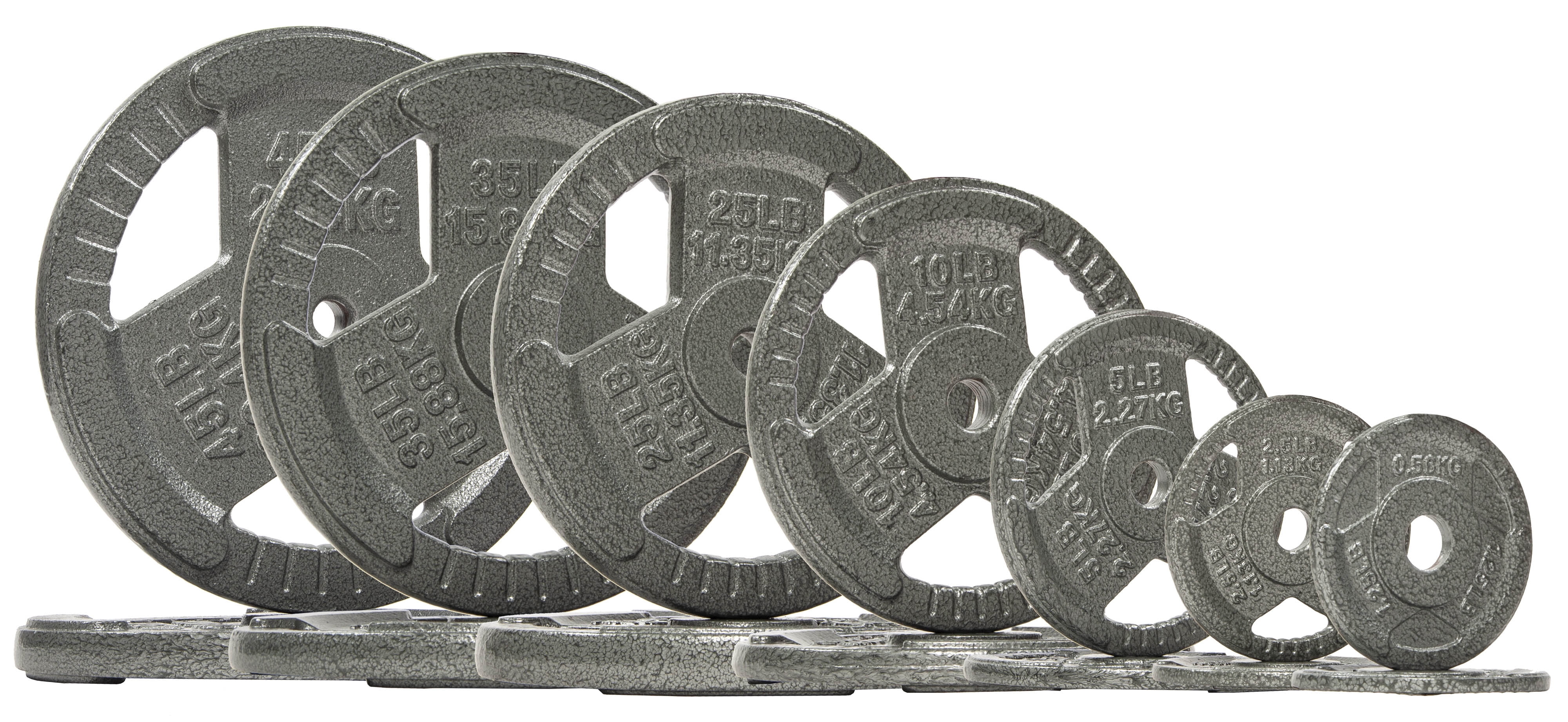 FlexWave Tri-Grip Cast Iron Plate Weight Plate for Strength Training, Weightlifting and Crossfit, 1-Inch, 2.5lbs Pair