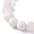 thumbnail image 2 of Natural Rose Quartz and Natural Dyed Lava Rock Stretch Bracelets Frosted Round 2-1/8 inch(5.5cm), 2 of 5